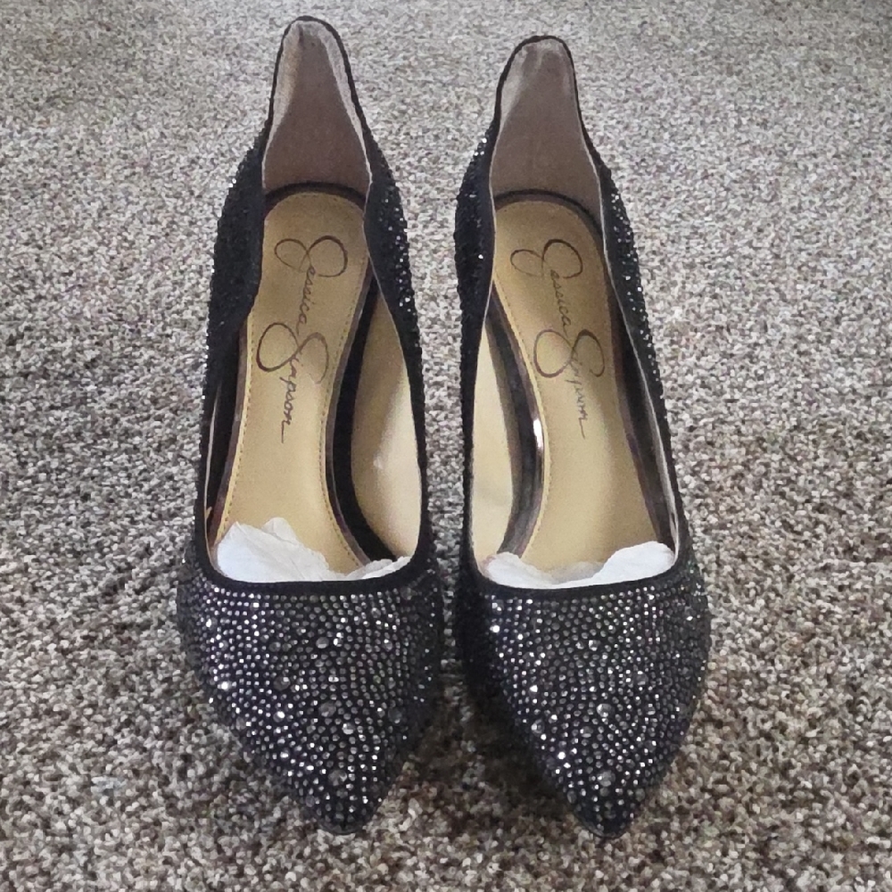 Jessica Simpson Sparkling Black Heels